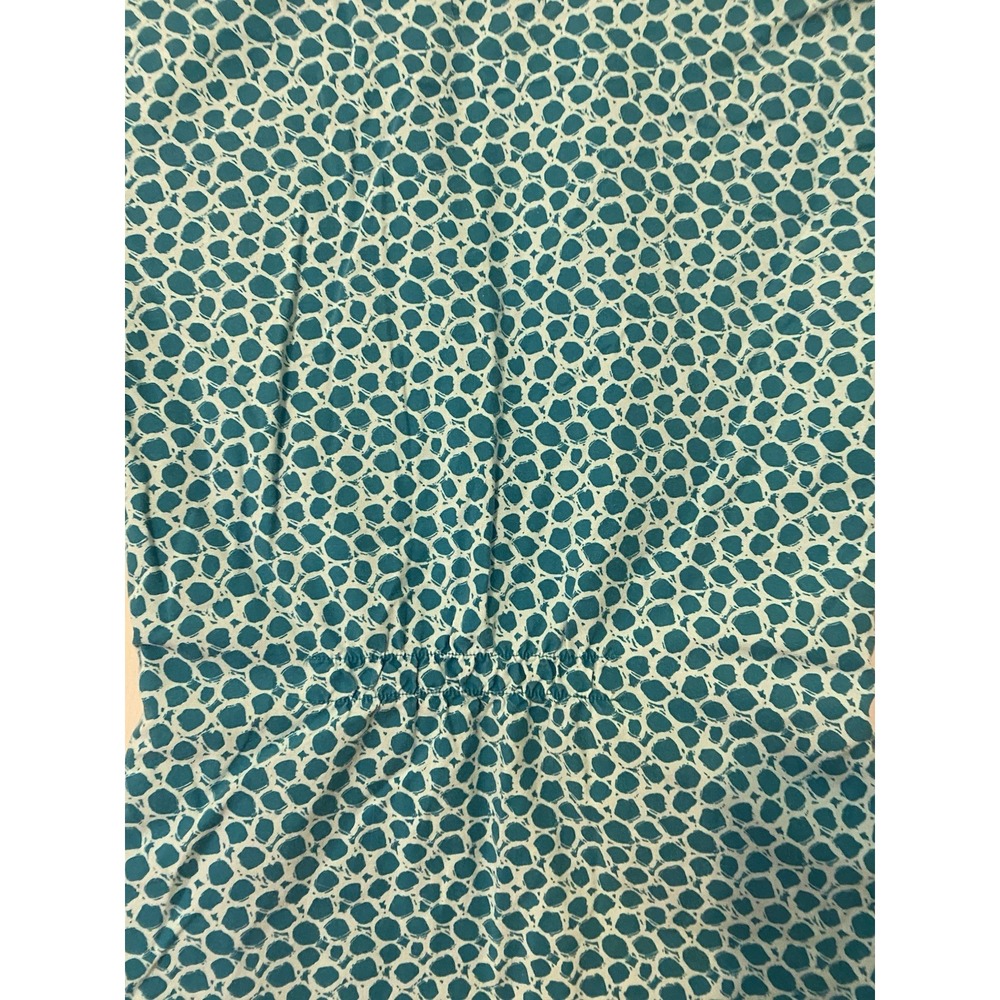 Peaches Small‎ Women's Scrub Top Teal Dot Print Blue Cute Sleeves - Picture 8 of 14